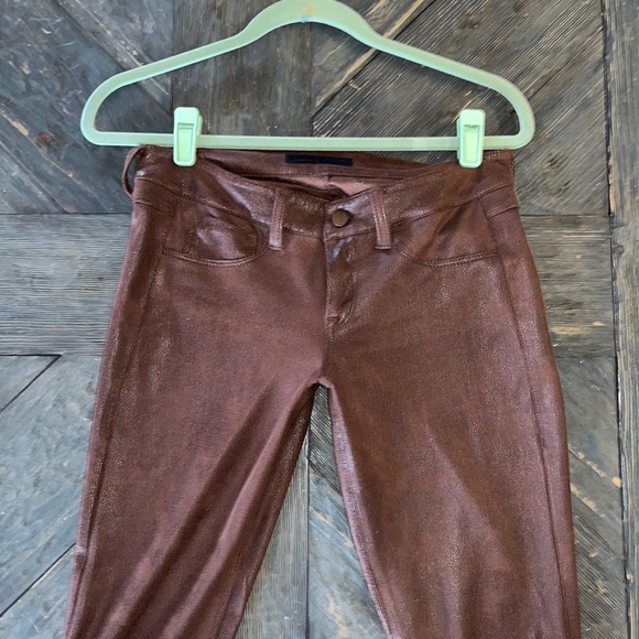Faux leather brown pants, worn only a couple of times - Picture 2 of 4